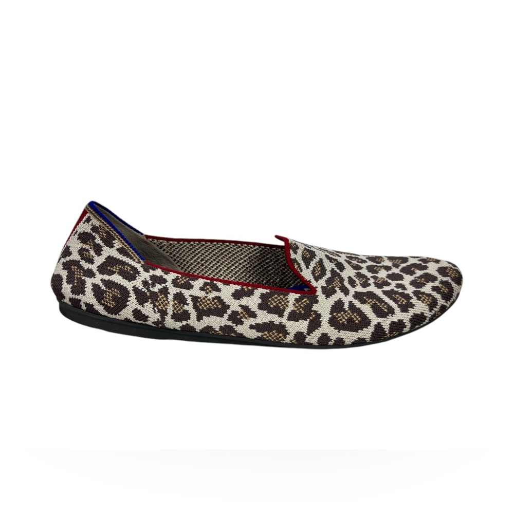 Rothys The Loafer Mocha Spot Leopard Print Slip On Flat Womens Size 9.5 Animal